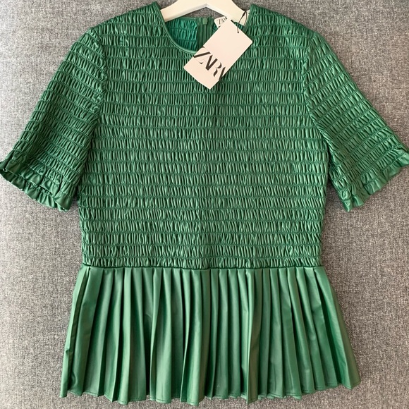 Zara pleather peplum top - Picture 1 of 2